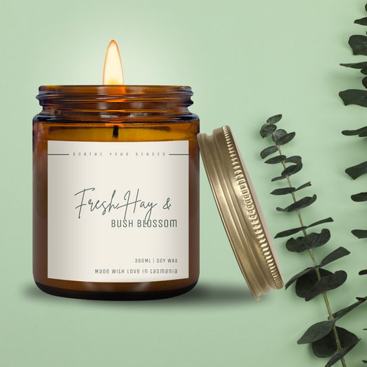 Fresh Hay & Bush Blossom - Soy Candle